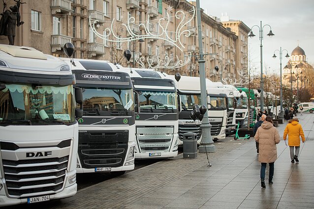 Carriers staged a protest on Gedimino Avenue