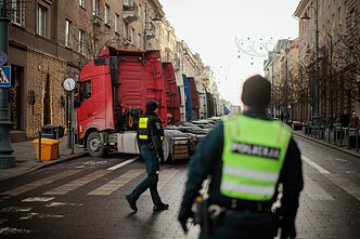 Vilkikų vairuotojų protesto akcija Vilniuje