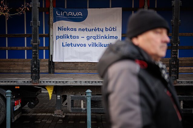 Vilkikų vairuotojų protesto akcija Vilniuje