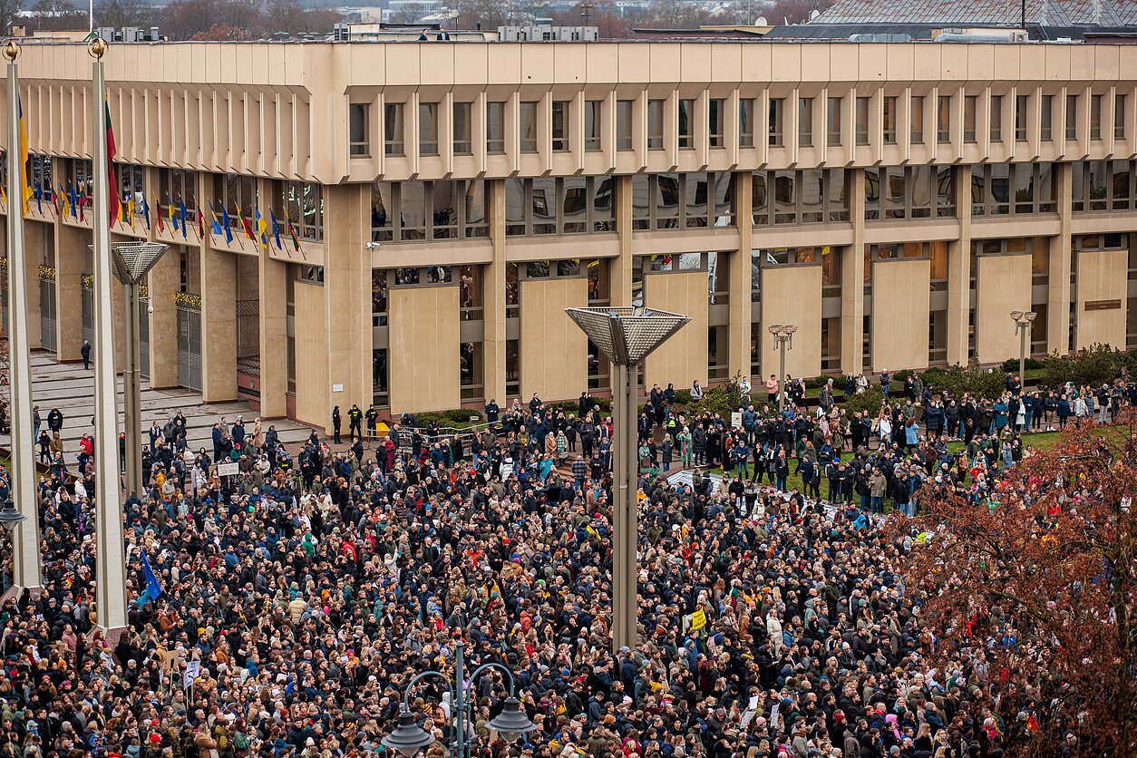 Protest rally outside the Lithuanian parliament, Seimas Protest rally outside the Lithuanian parliament, Seimas