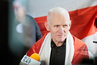 Belarusian human rights activist and Nobel Peace Prize laureate Ales Bialiatski.