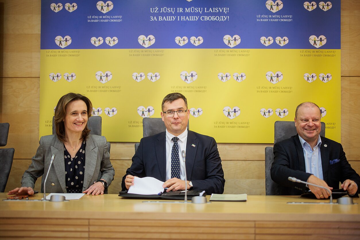Viktorija Čmilytė-Nielsen, Laurynas Kasčiūnas, Saulius Skvernelis Viktorija Čmilytė-Nielsen, Laurynas Kasčiūnas, Saulius Skvernelis