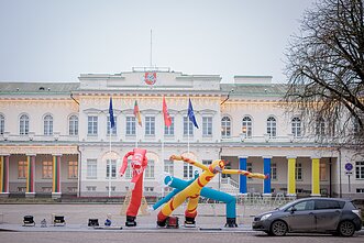 An installation titled Park of Spineless Air Dancers is to be displayed from Tuesday through Friday in Daukanto Square