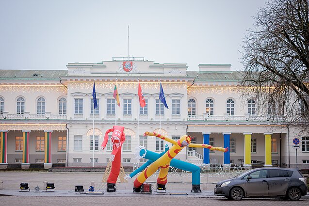 An installation titled Park of Spineless Air Dancers is to be displayed from Tuesday through Friday in Daukanto Square