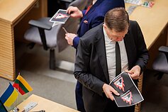 Seimo posėdis, kuriame priiminėjamos LRT įstatymo pataisos