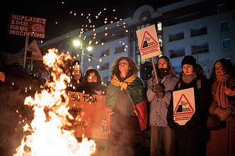 Protest outside the parliament, December 2025.