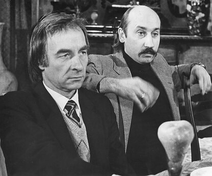 Ferdinandas Pranas Jakšys (kairėje) ir Vytautas Grigolis. 1984 m. 