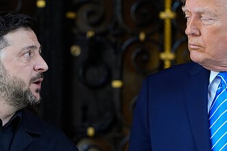 Volodymyras Zelenskis ir Donaldas Trumpas