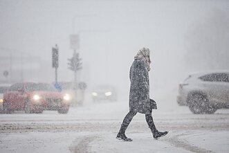 Sniegas ir pūga Vilniuje