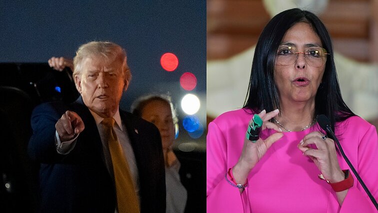 Trumpo grasinimai Rodríguez: jei nesielgs deramai, ištiks blogesnis likimas nei Maduro