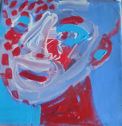 Irena Mika „Užburtas Princas (Ignotas)“, 20 x 20 cm, drobė, akrilas, 2025.