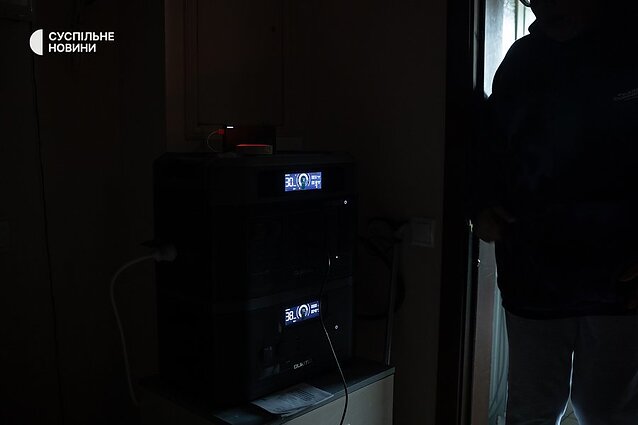 A charging station in the couple's apartment that can fully power the home for up to 15 hours.