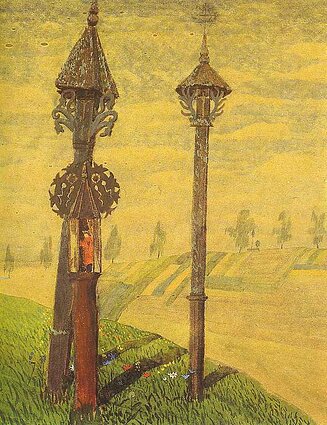 Samogitian Wayside Crosses, a 1909 painting by Mikalojus Konstantinas Čiurlionis