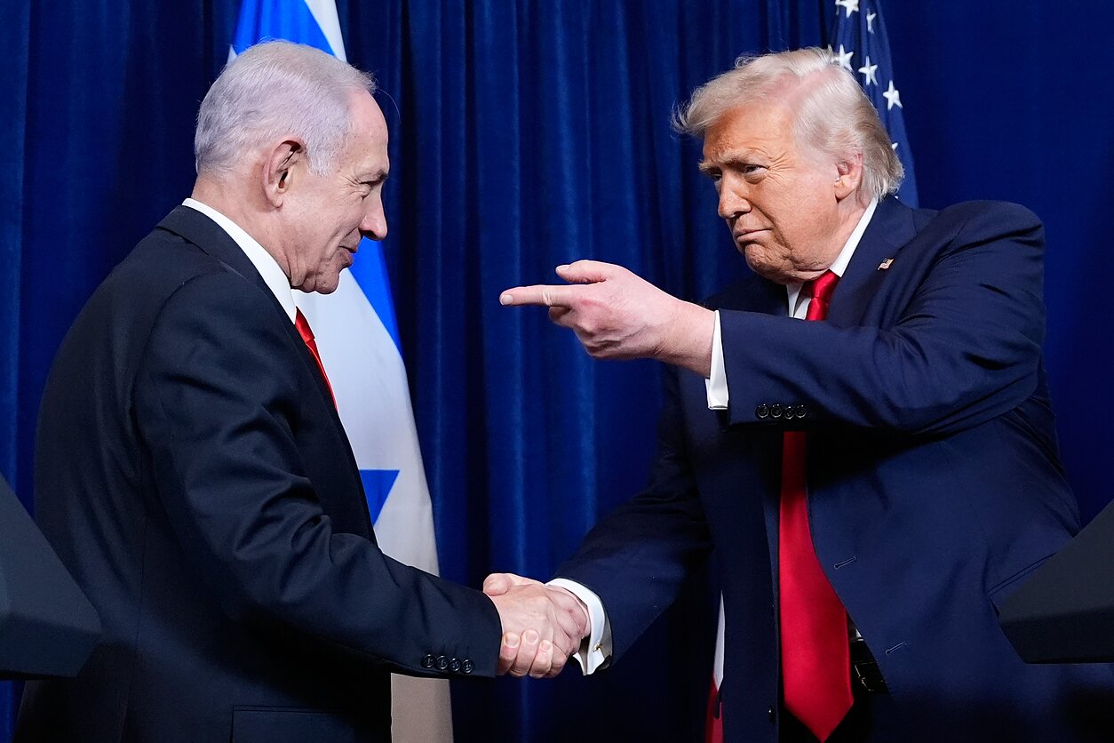 Benjaminas Netanyahu ir Donaldas Trumpas Benjaminas Netanyahu ir Donaldas Trumpas
