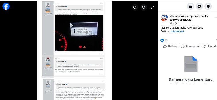 Paviešintas susirašinėjimas apie viešojo transporto būklę Paviešintas susirašinėjimas apie viešojo transporto būklę