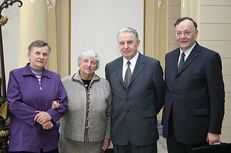 Viktorija Daujotytė, Vanda Zaborskaitė, Justinas Marcinkevičius, Aleksas Girdenis