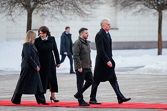Ukrainos prezidentas Zelenskis atvyko į prezidentūrą