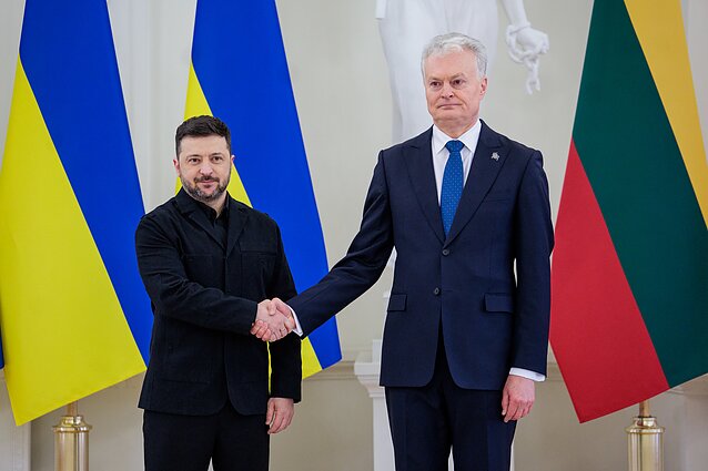 Ukrainos prezidentas Zelenskis atvyko į prezidentūrą