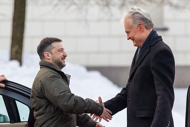 Wołodymir Zełenski i Gitanas Nausėda