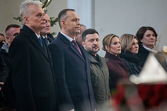 Gitanas Nausėda, Karol Nawrocki, Volodymyr Zelensky in Vilnius Gitanas Nausėda, Karol Nawrocki, Volodymyr Zelensky in Vilnius
