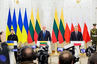Volodymyras Zelenskis, Gitanas Nausėda ir Karolis Nawrockis