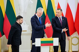 Volodymyr Zelensky, Gitanas Nausėda, Karol Nawrocki Volodymyr Zelensky, Gitanas Nausėda, Karol Nawrocki
