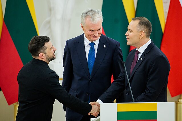 Volodymyras Zelenskis, Gitanas Nausėda ir Karolis Nawrockis