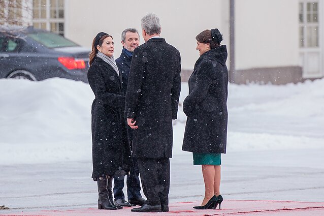 King Frederik X and Queen Mary of Denmark greeted by Lithuanian President Gitanas Nausėda and First Lady Diana Nausėdienė