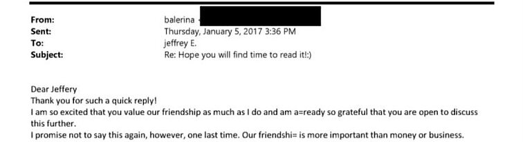 Correspondence between the Petreikis family and Jeffrey Epstein