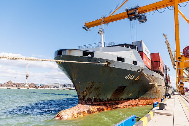 A ship in the Seaport of Klaipėda (associative image) A ship in the Seaport of Klaipėda (associative image)