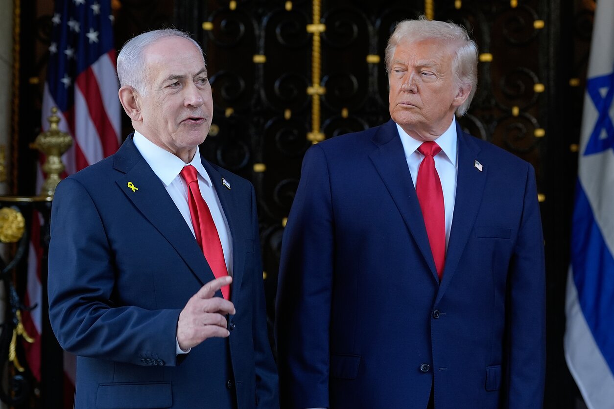 Benjaminas Netanyahu ir Donaldas Trumpas Benjaminas Netanyahu ir Donaldas Trumpas