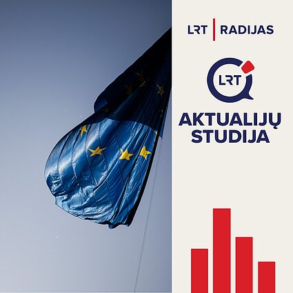 Europos sąjungos vėliava ant Televizijos bokšto
