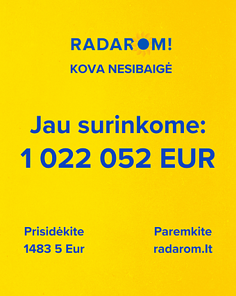 Šių metų „RADAROM!“ paramos akcijoje jau surinktas pirmasis milijonas eurų Šių metų „RADAROM!“ paramos akcijoje jau surinktas pirmasis milijonas eurų