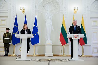 Robertos Metsolos ir Gitano Nausėdos spaudos konferencija