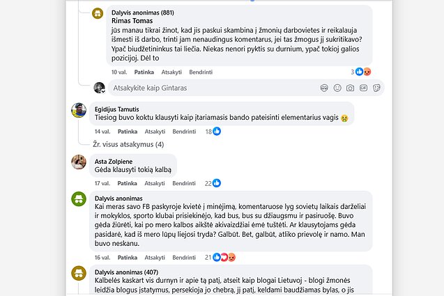 Socialiniame tinkle audringą reakciją sukėlė mero A. Visocko kalba