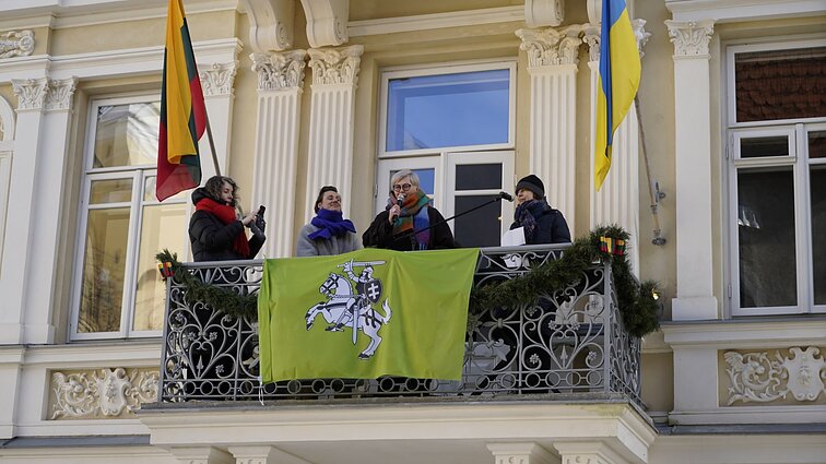 Nacionalinės emancipacijos dienai skirta kalba iš Laisvės balkono