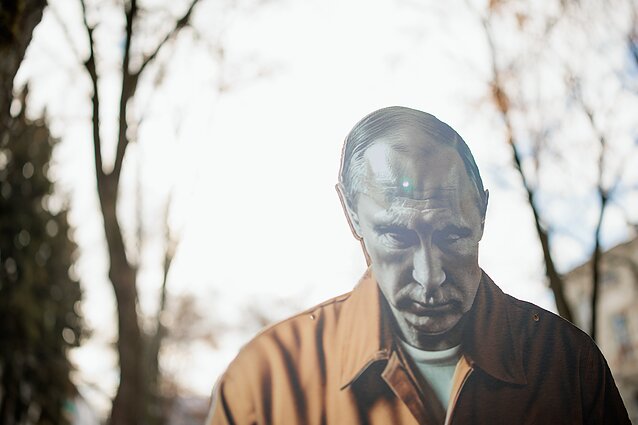Vilniuje surengta ketvirtoji „Put in Jail“ akcija, skirta karo Ukrainoje metinėms paminėti 