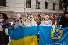 Vilniuje surengta ketvirtoji „Put in Jail“ akcija, skirta karo Ukrainoje metinėms paminėti 