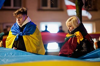 Minint Rusijos karo prieš Ukrainą metines – pilietinės visuomenės eitynės Vilniuje