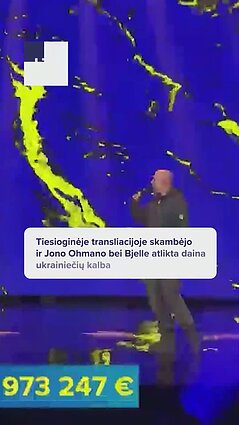 Tiesioginėje transliacijoje skambėjo Jono Ohmano bei Bjelle atlikta daina ukrainiečių kalba
