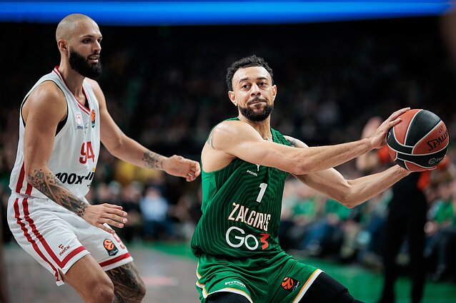 Nigelis Williamsas-Gossas, Evanas Fournier. Eurolyga: Kauno „Žalgiris“ – Pirėjo „Olympiakos“ Nigelis Williamsas-Gossas, Evanas Fournier. Eurolyga: Kauno „Žalgiris“ – Pirėjo „Olympiakos“