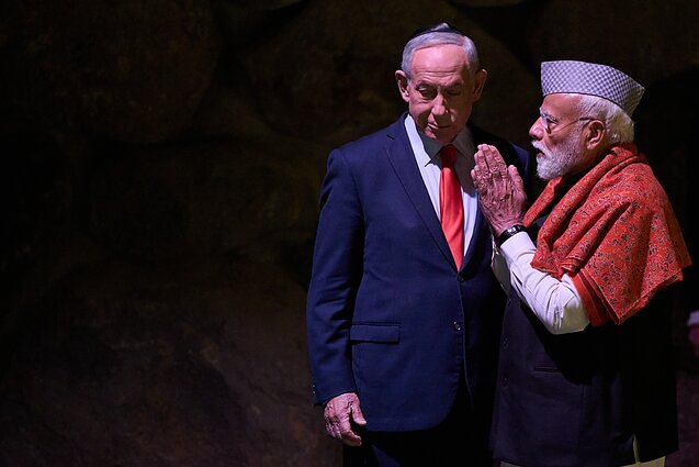 Benjaminas Netanyahu ir Narendra Modi Benjaminas Netanyahu ir Narendra Modi