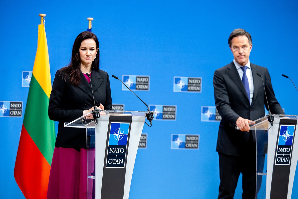 Lithuanian Prime Minister Inga Ruginienė, NATO Secretary General Mark Rutte