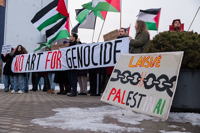 A protest against Israel's participation in Eurovision