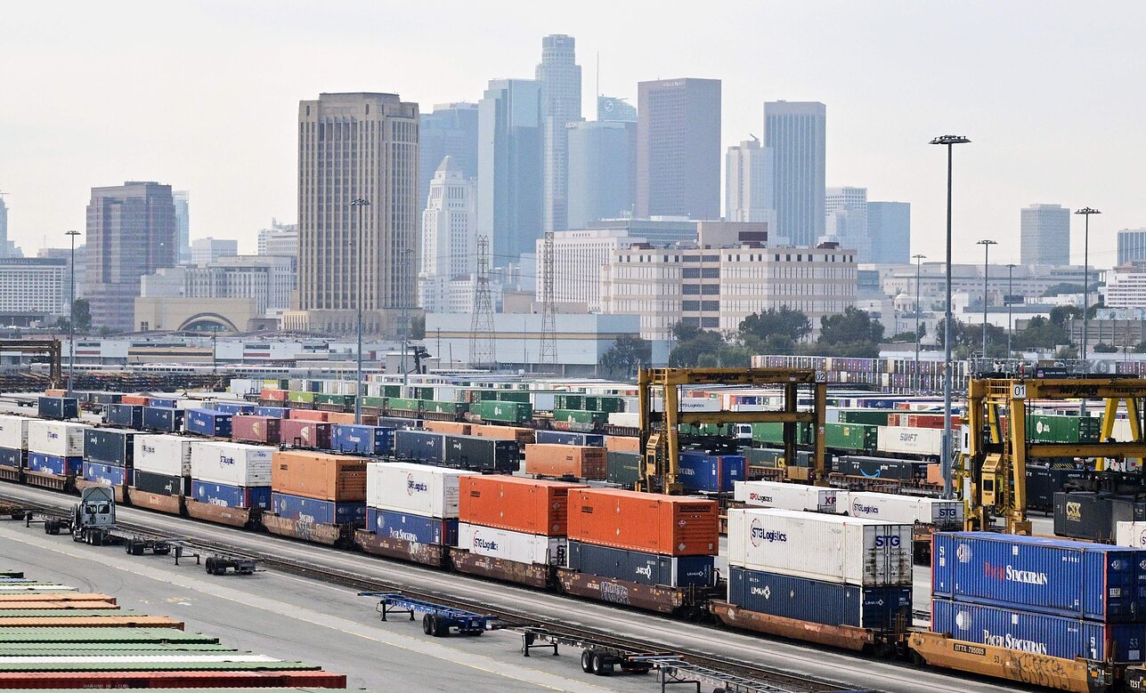 Shipment containers in Los Angeles, California