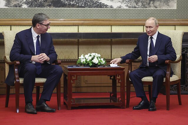 Aleksandaras Vučičius ir Vladimiras Putinas Aleksandaras Vučičius ir Vladimiras Putinas