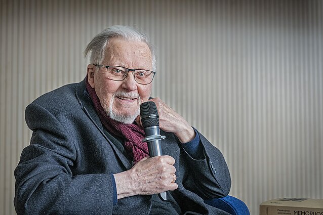 Vytautas Landsbergis at 2026 Vilnius Book Fair