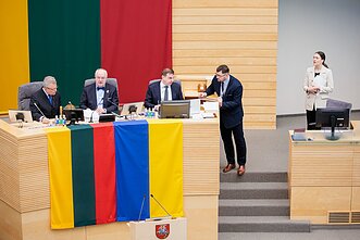 Сейм; флаги Литвы и Украины