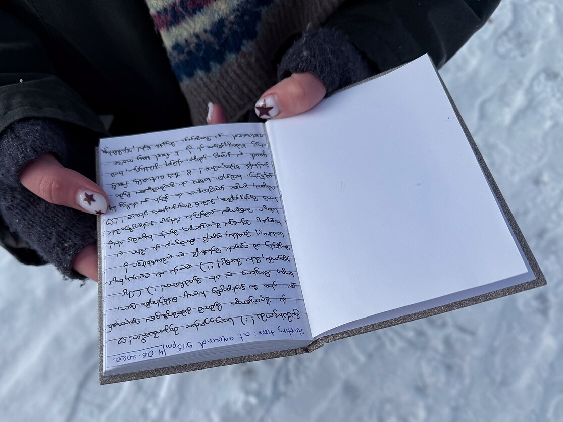 The notebook that Eto used to share with her Georgian friend in school. The notebook that Eto used to share with her Georgian friend in school.