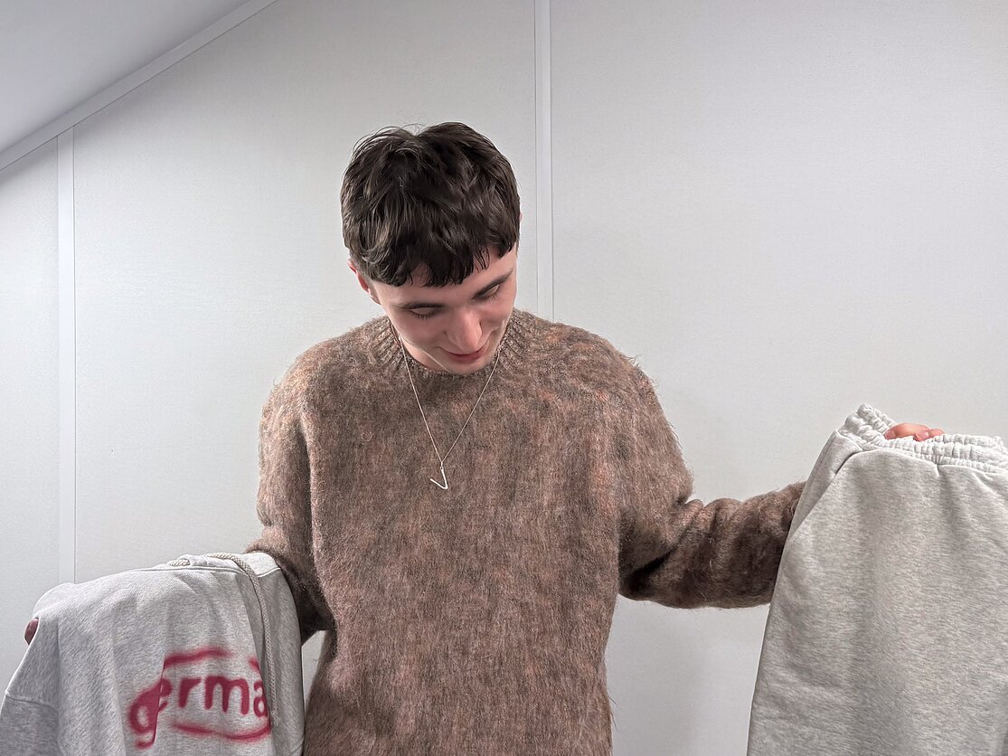 The latest parcel from Ukraine contains clothes produced by a local brand. The latest parcel from Ukraine contains clothes produced by a local brand.